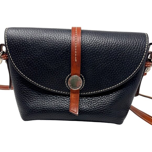 Dooney and Bourke Mini Cambridge Black Pebbled Leather Crossbody Purse Handbag - Picture 2 of 12